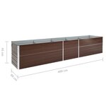vidaXL Lit surélevé de jardin Acier galvanisé 400x80x45 cm Marron