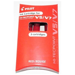 Set 3 Cartouches V5/7 Rechargeable Rouge PILOT
