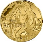 Pièce de monnaie en Or 5 Euro g 0.5 Millésime 2024 Roi Lion