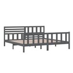 vidaXL Cadre de lit sans matelas gris bois massif 200x200 cm