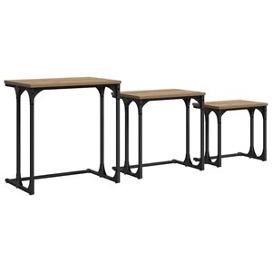 vidaXL Table basse gigogne 3 Pièces chêne artisanal 50.5 x 35 x 53 cm