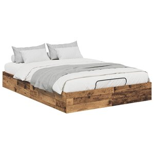vidaXL Cadre de lit ottoman Bois ancien 193 x 120 x 25 cm