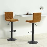 vidaXL Tabourets de bar lot de 2 marron velours