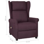 vidaXL Fauteuil de massage Violet Tissu