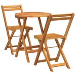 vidaXL Ensemble de salle à manger pour jardin 3 Pièces Huile Naturelle