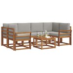 vidaXL Ensemble de canapés d'extérieur 7 pc Gris Naturel et Clair