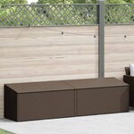 vidaXL Boîte de rangement de jardin marron 220x50x58 cm résine tressée