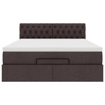 VidaXL Cadre de lit ottoman avec matelas marron foncé 140x200 cm tissu