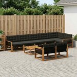 vidaXL Ensemble de canapés d'extérieur 9 Pièces Naturel et noir