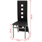 vidaXL Chaises à manger lot de 6 noir similicuir