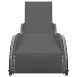 vidaXL Chaise longue avec coussin Résine tressée Anthracite