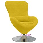 vidaXL Fauteuil œuf Jaune 63 x 73 x 90 cm Velours
