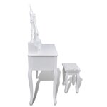 vidaXL Coiffeuse avec miroir et tabouret 7 tiroirs Blanc