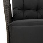vidaXL Ensemble à manger de jardin coussins 5Pièces Noir Résine tressée