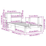 vidaXL Lit bibliothèque sans matelas 75x190 cm bois de pin massif
