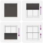 vidaXL Store plissé noir 115x100 cm largeur du tissu 114 4cm polyester