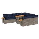 vidaXL Ensemble de canapés de jardin 11 Pièces et coussins rotin acacia