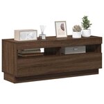 vidaXL Meuble TV avec lumières LED chêne marron 100x35x40 cm