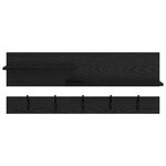 vidaXL Porte-manteau mural avec étagère avec stockage Chêne noir 90 x 15 x 36 cm