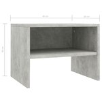 vidaXL Tables de chevet 2 Pièces Gris béton 40x30x30 cm Bois ingénierie