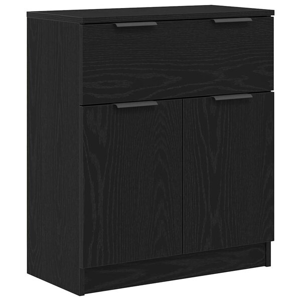 vidaXL Buffet avec tiroir Chêne noir 60 x 30 x 70 cm Bois d'ingénierie