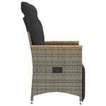 vidaXL Chaises inclinables de jardin lot de 2 et coussins gris rotin