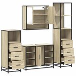 vidaXL Ensemble de meubles de salle de bain 4 Pièces chêne sonoma