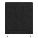 vidaXL Buffet Chêne noir 69 5 x 34 x 90 cm Bois d'ingénierie et fer