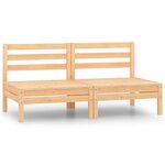 vidaXL Canapé à 2 places de jardin Bois de pin solide