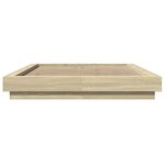 vidaXL Cadre de lit avec lumières LED chêne sonoma 120x190 cm