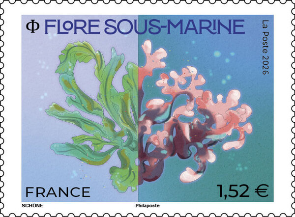 Timbre - Flore Sous-Marine - Lettre Verte 