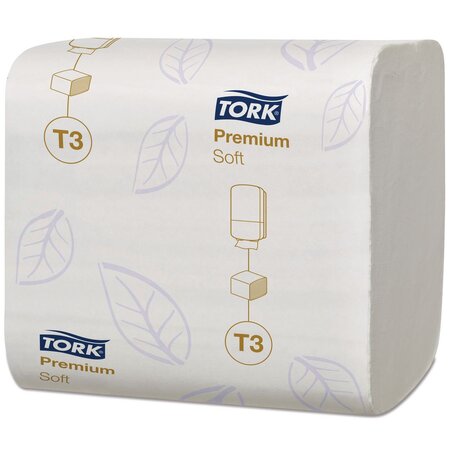 Papier-toilette plié Premium T3 Soft, double épaisseur, 252 feuilles, pliage en Z, 110 mm, Blanc (paquet 30 pochettes)