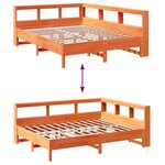 vidaXL Lit bibliothèque sans matelas cire marron 160x200 cm pin massif