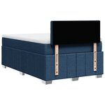 vidaXL Sommier à lattes de lit avec matelas bleu 120x190 cm tissu