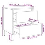vidaXL Armoires de lit 2 Pièces Chêne artisanal 40x35x50 cm Bois d'ingénierie