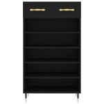 vidaXL Armoire à chaussures noir 60x35x105 cm bois d'ingénierie