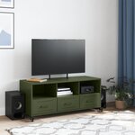 vidaXL Meuble TV vert olive 100 5x39x43 5 cm acier