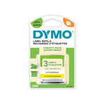DYMO LetraTag lot de 3 rubans adhésifs  (1 x papier blanc  1 x plastique jaune  1 x plastique métallique) 12mm x 4m  blister