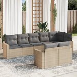 vidaXL Salon de jardin avec coussins 8 Pièces beige résine tressée