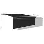vidaXL Auvent manuel rétractable avec store et LED 4x3 m Anthracite