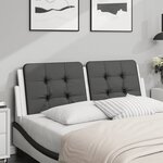vidaXL Coussin de tête de lit noir et blanc 140 cm similicuir