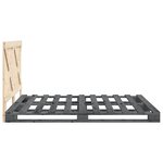 vidaXL Cadre de lit avec tête de lit gris 140x200 cm bois pin massif
