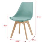 Lot de 6 chaises de salle à manger similicuir hêtre menthe 03_0006781