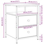 Tables de chevet vidaXL 2 Pièces Chêne noir 44x45x60 cm Bois d'ingénierie