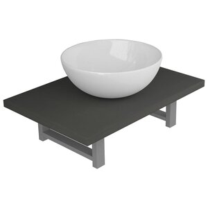 vidaXL Meuble de salle de bain en deux pièces Céramique Gris