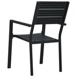 vidaXL Chaises de jardin lot de 4 Noir PEHD Aspect de bois