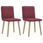vidaXL Chaises à manger lot de 2 rouge bordeaux tissu