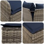 vidaXL Ensembles de meubles 5 Pièces Gris et bleu marine Rotin PE