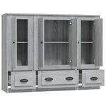 vidaXL Buffets 3 Pièces sonoma gris bois d'ingénierie