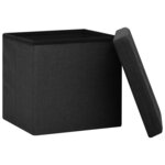 vidaXL Tabourets de rangement pliables lot de 2 noir Faux lin